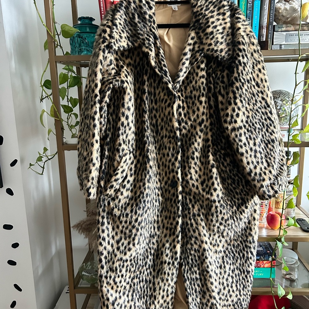 Future Collective Oversized Cheetah Print Women's Coat